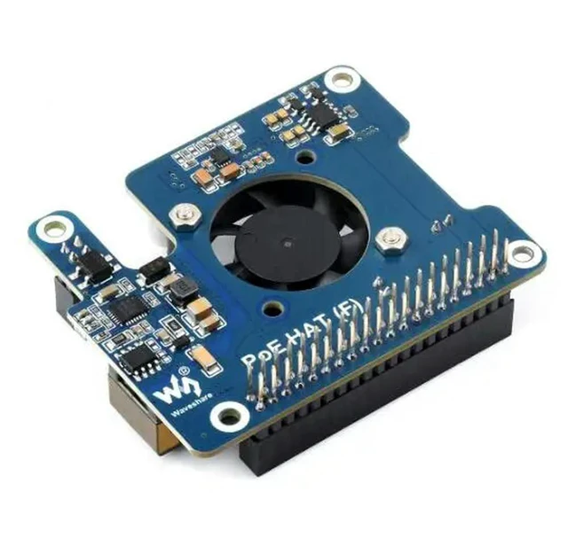 Alt view image 2 of 2 - Power Over Ethernet HAT (F) For Raspberry Pi 5, High Power, Onboard Cooling Fan, With l Heatsink, Supports 802.3af/at networ