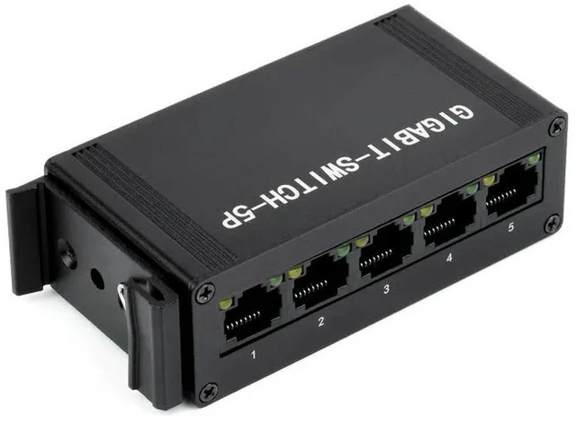 Main image of Industrial 5P Gigabit Ethernet Switch, Full-Duplex 10/100/1000M, DIN Rail Mount