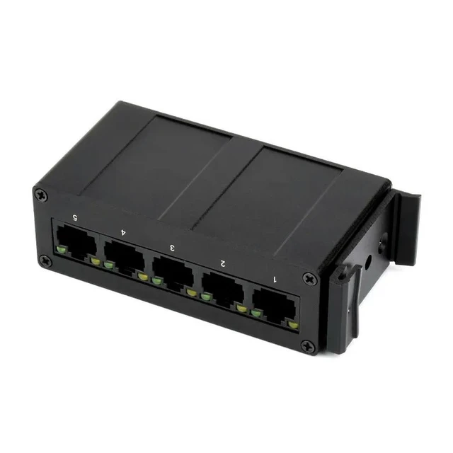 Alt view image 3 of 3 - Industrial 5P Gigabit Ethernet Switch, Full-Duplex 10/100/1000M, DIN Rail Mount