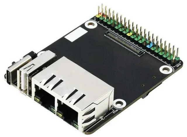 Main image of CM4-DUAL-ETH-MINI Mini Dual Gigabit Ethernet Base Board Designed for Raspberry Pi Compute Module 4