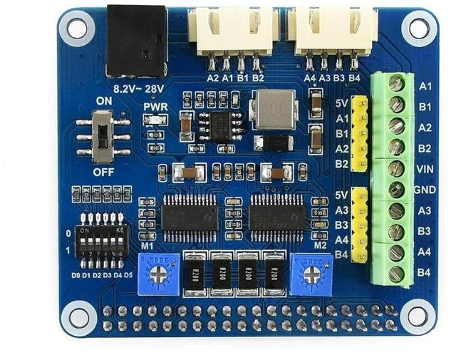 Alt view image 2 of 3 - Stepper Motor HAT for Raspberry Pi Drives Two Stepper Motors Up To 1/32 Microstepping