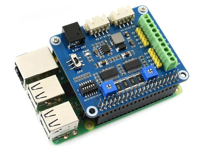 Alt view image 3 of 3 - Stepper Motor HAT for Raspberry Pi Drives Two Stepper Motors Up To 1/32 Microstepping