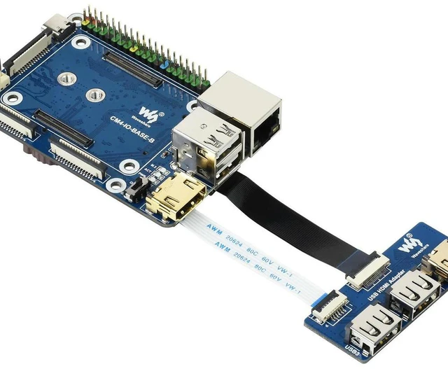 Main image of CM4-IO-BASE-Acce B,CM4-IO-BASE-B + USB HDMI Adapter, for Raspberry Pi Compute Module 4