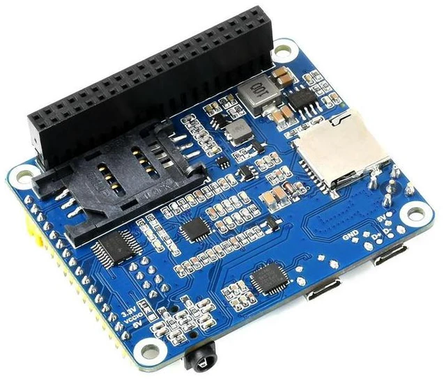 Alt view image 2 of 3 - A7600C1 LTE Cat-1 HAT for Raspberry Pi Low Speed 4G Module 2G GSM GPRS for China