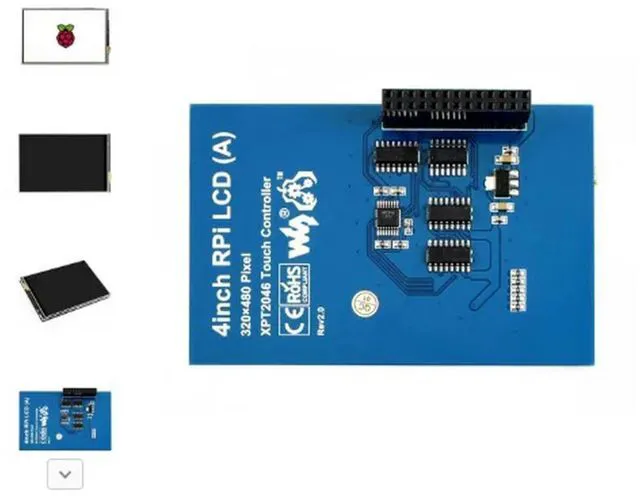Main image of 4inch RPi LCD (A),4inch Resistive Touch Display (A) for Raspberry Pi, 480 × 320, SPI Interface