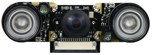 Alt view image 2 of 3 - RPi Camera (H) Night Vision Fisheye Lens 5MP OV5647 Sensor Focal Adjustable Camera with Infrared LED for Raspberry Pi