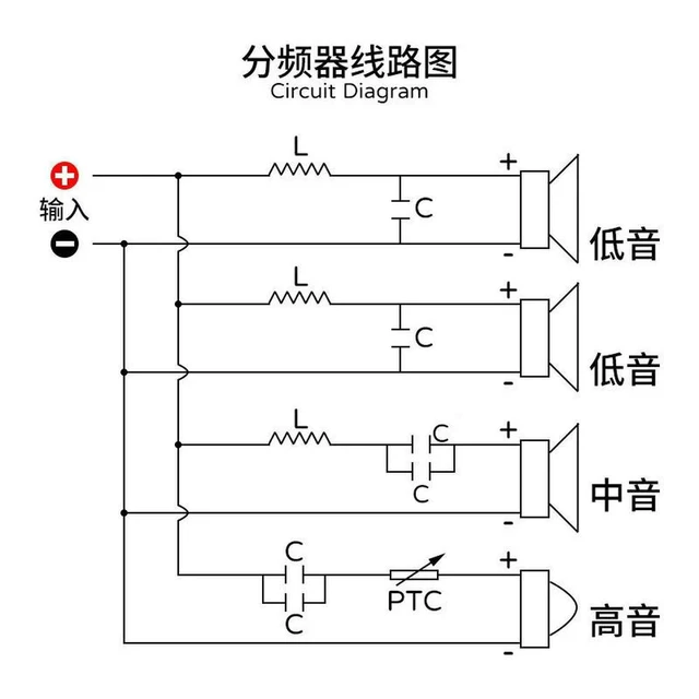 Alt view image 2 of 3 - For one high, one mid, two low, four-channel crossover, 250W high cost-performance speaker audio crossover
