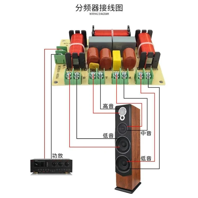 Alt view image 3 of 3 - For one high, one mid, two low, four-channel crossover, 250W high cost-performance speaker audio crossover