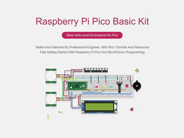 Alt view image 3 of 3 - Raspberry Pi Pico Basic Kit, MicroPython Programming Learning Kit