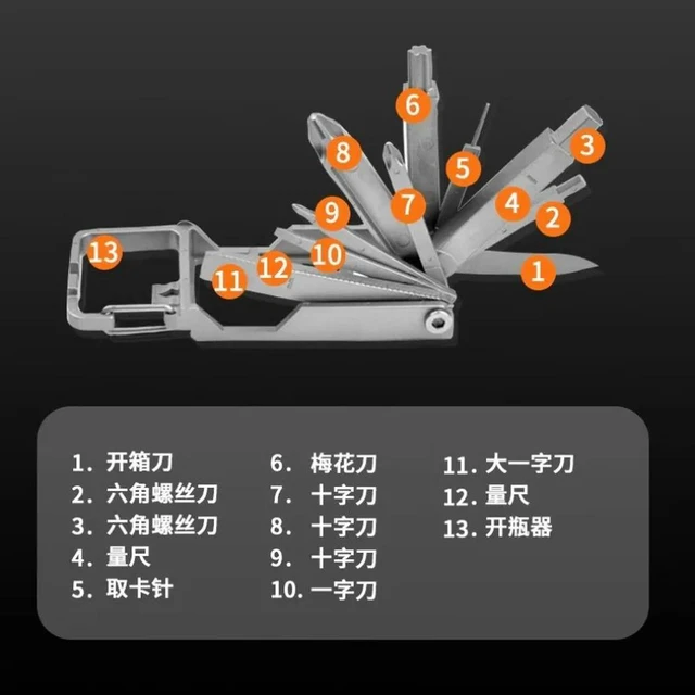 Alt view image 3 of 3 - For Ten-in-one Multi-functional Combination Tool, Cross Batch, Stainless Steel Mobile Phone Holder