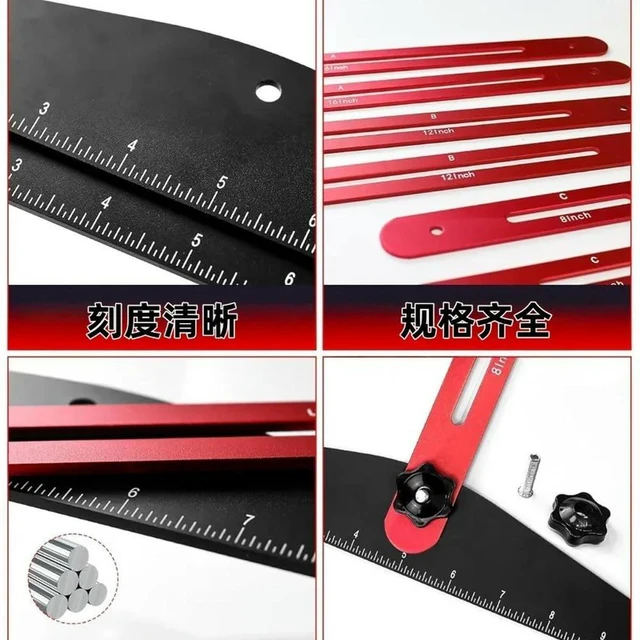 Alt view image 2 of 3 - For Aluminum Alloy Multi-functional Decoration Woodworking Staircase Measuring Ruler, Adjustable Multi-angle, Scribing Ruler