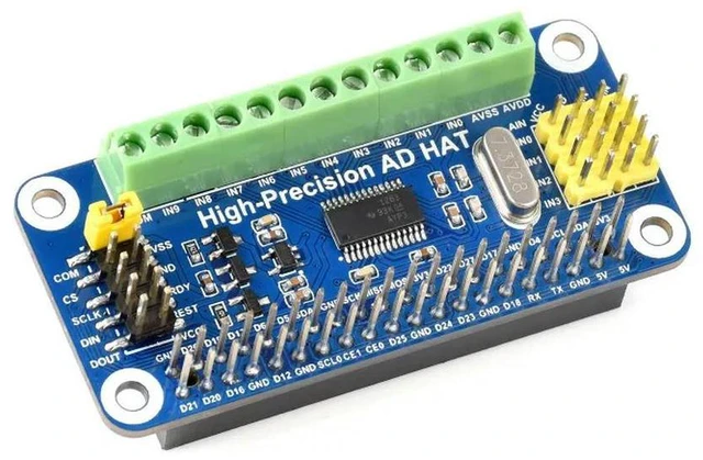 Alt view image 3 of 3 - High-Precision AD HAT For Raspberry Pi, ADS1263 10-Ch 32-Bit ADC