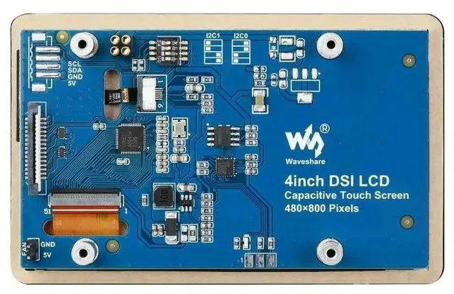 Alt view image 2 of 3 - 4inch Capacitive Touch Display for Raspberry Pi, 480×800, DSI Interface, IPS, Optical Bonding Screen