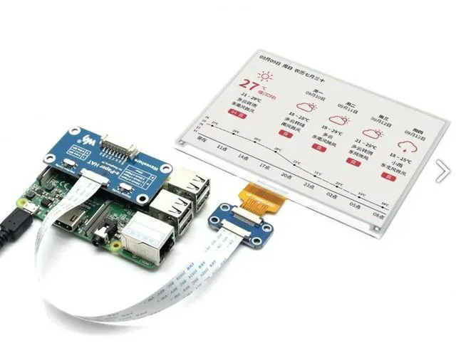 Alt view image 2 of 3 - 5.83inch e-Paper HAT (B),648×480,E-Ink display for Raspberry Pi, red/black/white three-color
