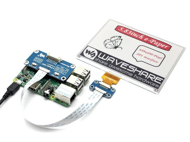 Alt view image 3 of 3 - 5.83inch E-Ink Raw EPD Display Panel 648*480 Resolution Red Black White Three Color 5.83inch e-Paper HAT (B)