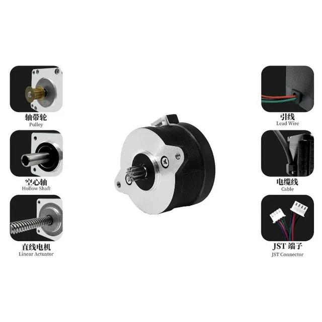 Alt view image 3 of 3 - For 36 Round Cake Gear Motor, Hybrid Stepper Motor 36BYG1204-A-6QHT