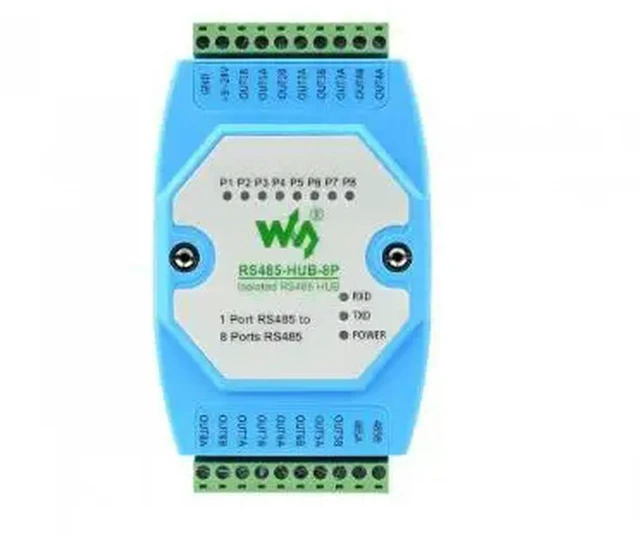 Alt view image 2 of 2 - RS485-HUB-8P Industrial-grade Isolated 8-ch RS485 Hub, Rail-mount Support, Wide Baud rate Range
