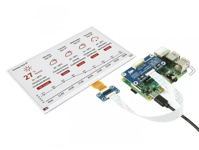 Alt view image 2 of 3 - 7.5inch e-Paper HAT (B),E-Ink Display For Raspberry Pi, 800×480, Red / Black / White, SPI
