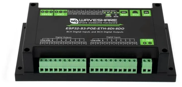 Alt view image 2 of 3 - ESP32-S3-POE-ETH-8DI-8DO,Control Board With 8-Channel Digital Input & Output, Built-in Xtensa 32-bit LX7 Dual-core Pro