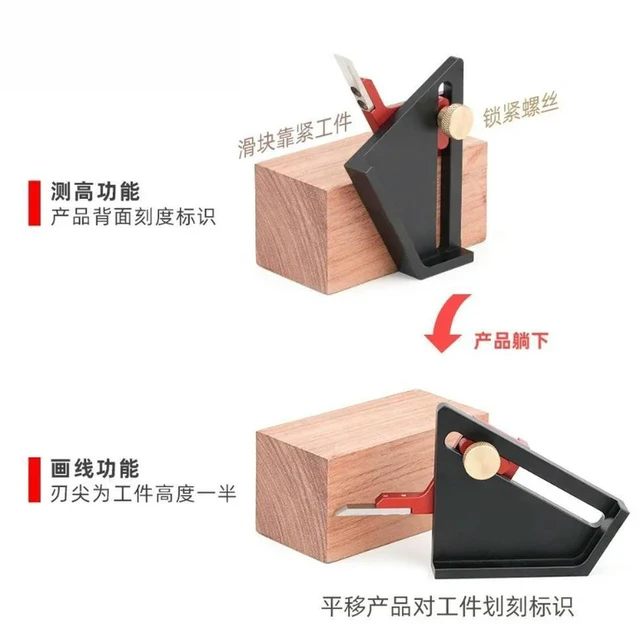 Alt view image 3 of 3 - For Woodworking 1/2 center scribing gauge table sawing tenon 1/2 sawing tool (2 sets)
