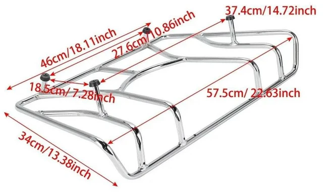 Alt view image 2 of 3 - For Motorcycle Tail Rack, Suitable for Highway Street Gliding Series Modified Tail Rack, Top Rack