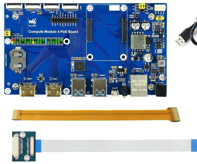 Main image of Raspberry Pi Compute Module 4 Dev Kit, with PoE Board and Optional 7" Touchscreen