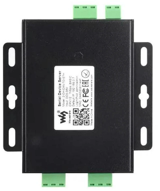 Main image of 2-CH-CAN-TO-ETH,Industrial Grade 2-Ch CAN To Ethernet Server, 2-Ch CAN + RS485 + Ethernet Port, Supports CAN Repeater