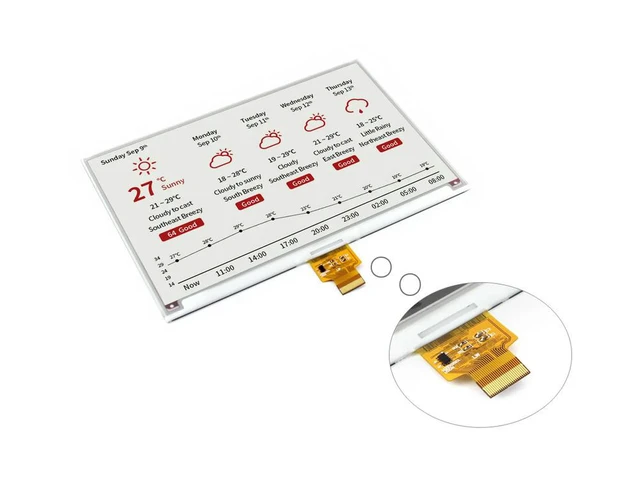 Alt view image 3 of 3 - 7.5inch E-Paper (B) E-Ink Raw Display 800*480 Red Black White SPI Without PCB