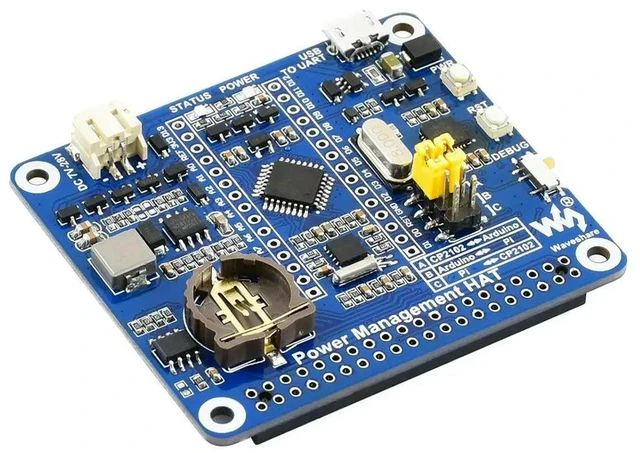 Main image of Power Management HAT for Raspberry Pi with Embedded MCU and RTC for Ard uino