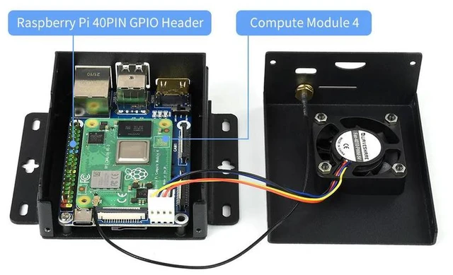 Alt view image 3 of 3 - CM4-IO-BASE-BOX-B + USB HDMI Adapter, for Raspberry Pi Compute Module 4