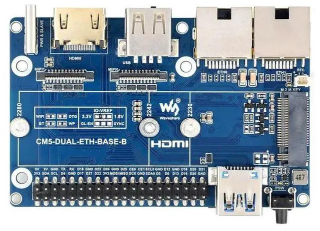 Alt view image 2 of 3 - CM5-DUAL-ETH-BOX-B,Gigabit/2.5G Dual Ethernet Mini-Computer (B) Based On Raspberry Pi CM5 (NOT included),Dual RJ45