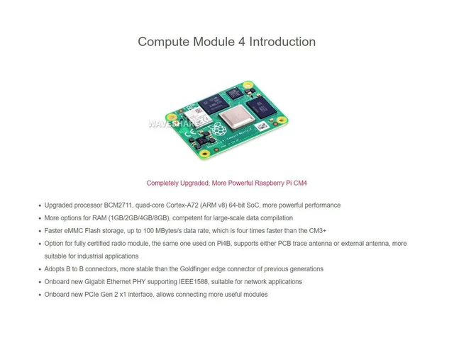 Alt view image 3 of 3 - Raspberry Pi Compute Module 4 Dev Kit, with Official IO Board and Optional 7" Touchscreen