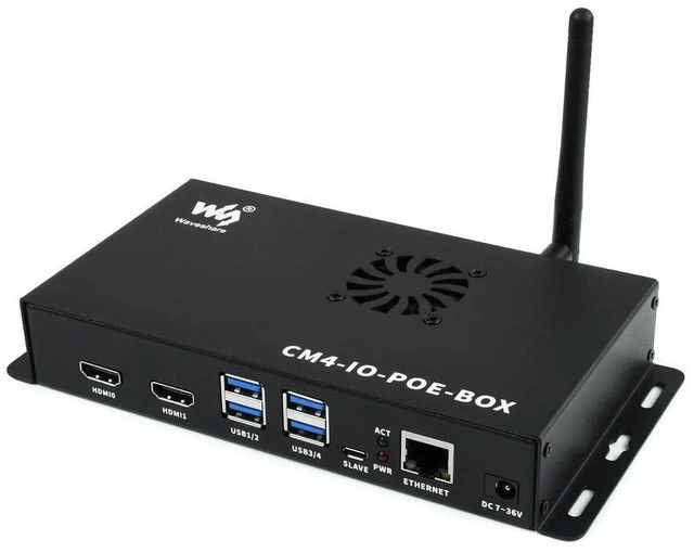 Alt view image 3 of 3 - CM4-IO-POE-BOX,PoE Mini-Computer Based on Raspberry Pi Compute Module 4 (NOT Included), l Case, With Cooling Fan