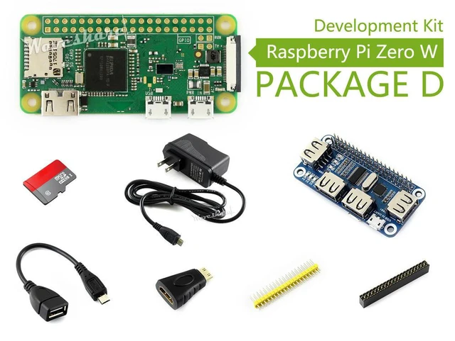 Alt view image 2 of 3 - Raspberry Pi Zero W (Built-In ) Development Kit Type D Micro Card Power Adapter USB HUB And Basic Components