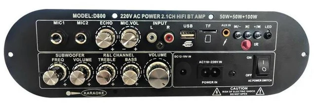 Main image of For 2.1 channel Bluetooth digital power amplifier board high and low tone overweight subwoofer high power D800