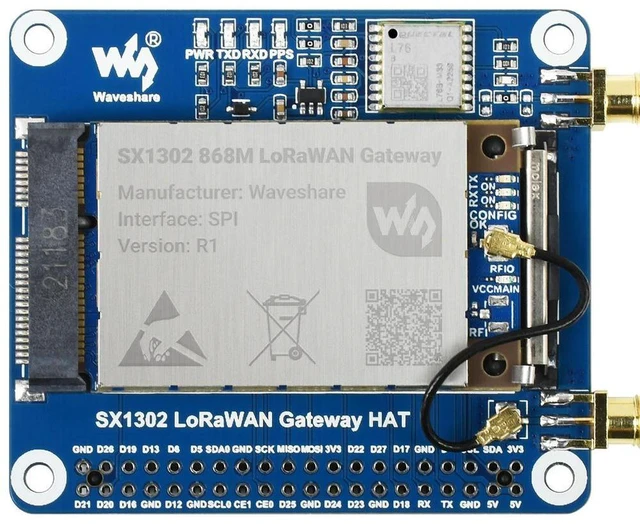 Alt view image 3 of 3 - SX1302 LoRaWAN HAT for Raspberry Pi SX1302 868M GNSS Module SX1302 LoRaWAN HAT