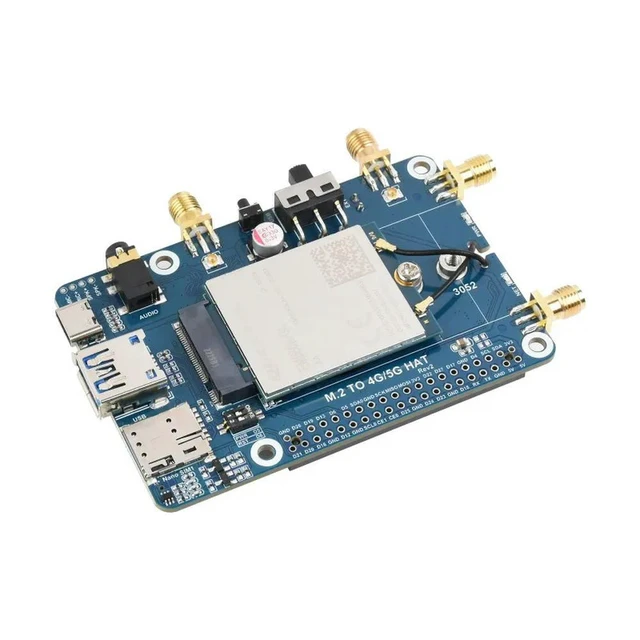 Alt view image 3 of 3 - Raspberry Pi EM060K-GL LTE Cat-6 HAT, LTE-A Global Multi-band, GNSS Positioning, comes with EM060K-GL Module