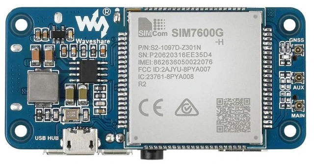 Alt view image 3 of 3 - SIM7600G-H 4G HAT (B) for Raspberry Pi