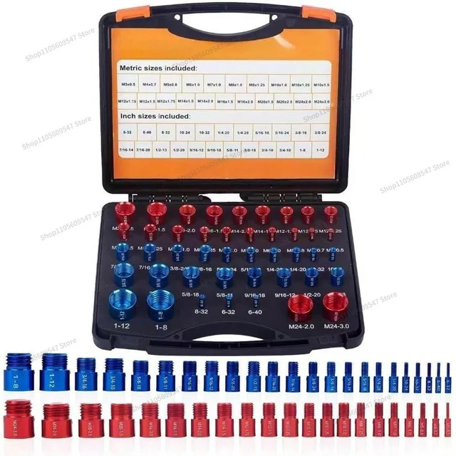 Alt view image 3 of 3 - For 44-Piece Set, Thread Inspector, Aluminum, Red and Blue Inspector Gauge