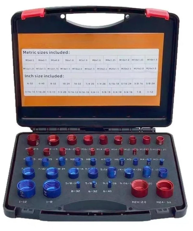 Main image of For 44-Piece Set, Thread Inspector, Aluminum, Red and Blue Inspector Gauge