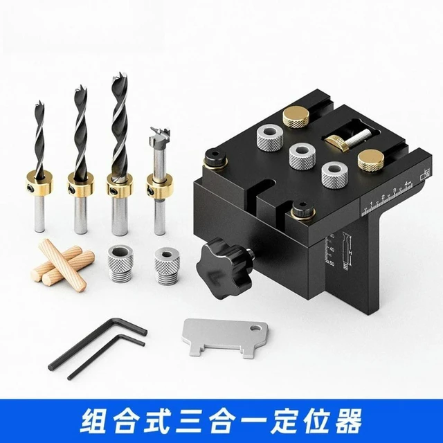 Alt view image 2 of 3 - For Woodworking 3-in-1 Positioner Log Tenon Woodworking Tools Furniture Punching Positioner Log Tenon Punch Tools 2pcs