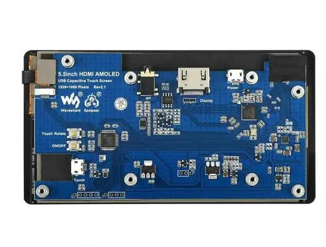 Alt view image 2 of 3 - 5.5inch Capacitive Touch AMOLED Display, 1080×1920, HDMI, Toughened Glass Cover