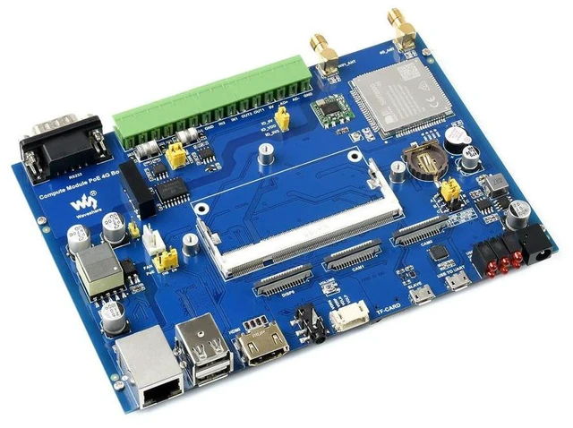 Alt view image 2 of 3 - Compute Module Industrial IoT Base Board With 4G Connectivity And PoE Feature For Raspberry Pi CM3 CM3+ Series