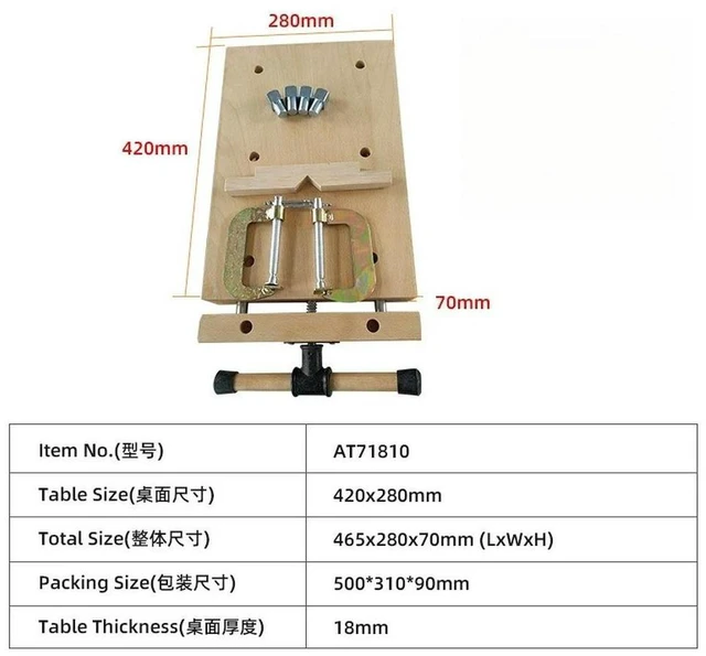 Alt view image 2 of 3 - For AT71810 Table Workbench, Mini Woodworking Table Beech Small Console