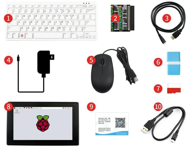 Alt view image 2 of 2 - Raspberry Pi 400 with Third-Party Accessories, and 7inch Touch Display