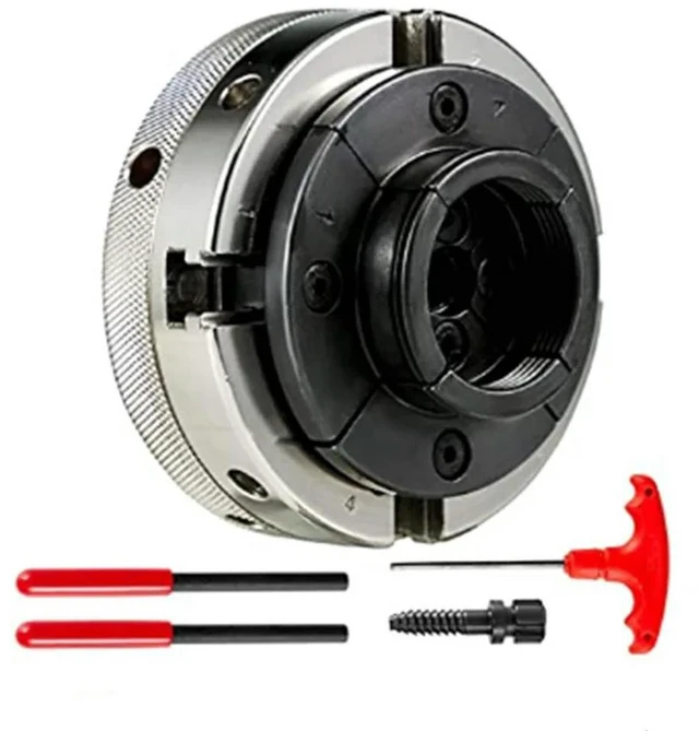 Alt view image 2 of 3 - For Woodworking Chuck 4 Inch 6 Inch Linkage Self-centering Four-jaw Chuck, Yuan Claw, All-steel Machine Tool Accessories