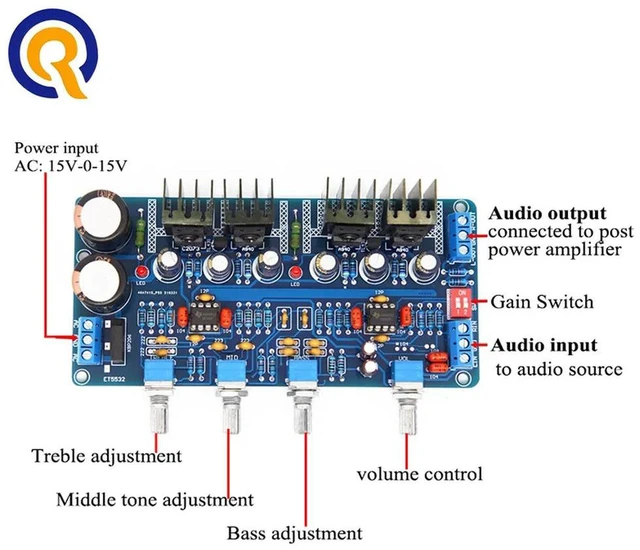 Alt view image 3 of 3 - Amplificador Bluetooth Tube Preamplifier Fever Hifi 6J5 Bile Vacuum Tube Preamp NE5532 Pre Amplifier Tone Control Board