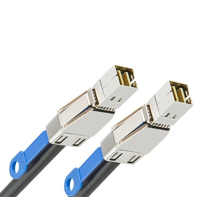 Alt view image 3 of 3 - MinSAS Cable 4X SFF-8644 to SFF-8644 Cable Multilane Shielded Cage Cable Hard Disk Server Data Sync Transmission 1M