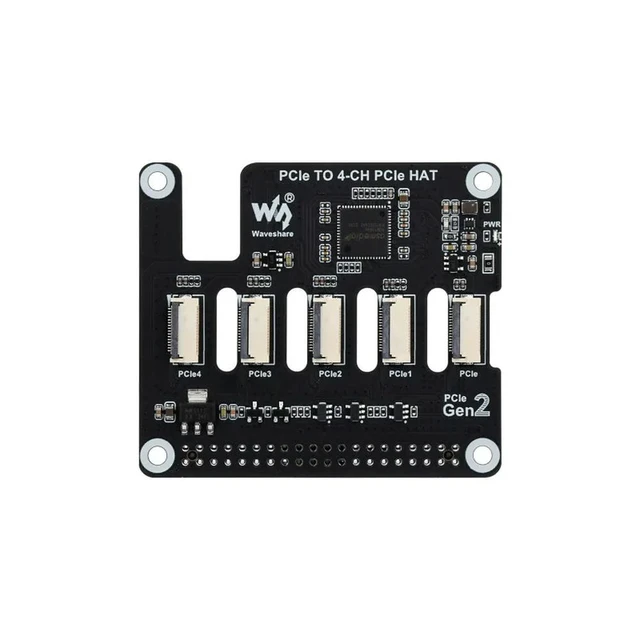 Alt view image 3 of 3 - PCIe To 2-Ch SATA Adapter For Raspberry Pi 5, HAT+ Standard Dual LED EEPROM, SATA Hard Drive Protocol Driver-free
