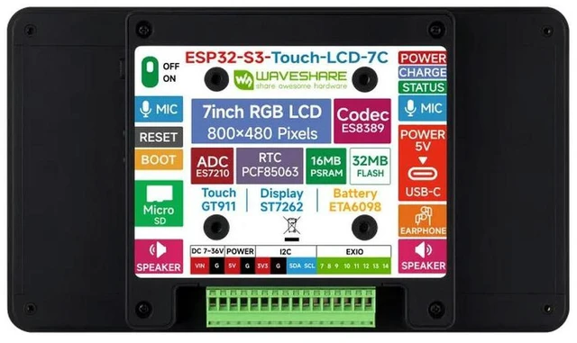 Alt view image 2 of 3 - Waveshare 5inch Capacitive Touch AMOLED Display, 960×544, HDMI, Optical Bonding Toughened Glass Cover